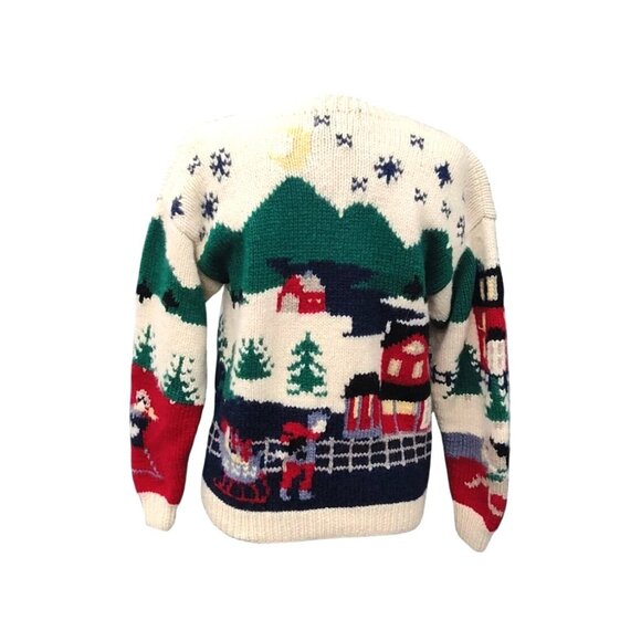 Vintage Eddie Bauer Women's Size Small Knit Village 100% Wool Cardigan Sweater - Picture 3 of 13